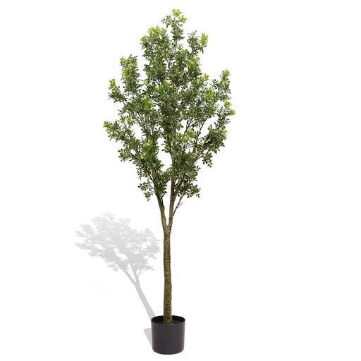 6FT Artificial Tree Tall Lifelike Greenery Plant Realistic Faux Potted Tree with Natural Look Leaves for Indoor Home Office Living Room Bedroom Decoration ,1pc/set Default -DTYStore