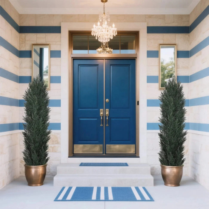 6FT detachable Artificial green pine and cypress tall simulation plant for indoor and outdoor decoration 2pcs/set Default -DTYStore