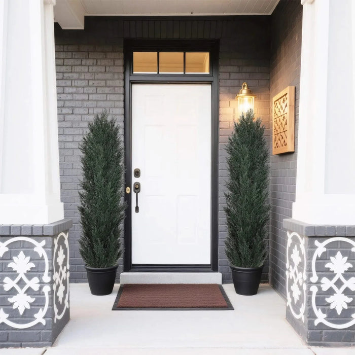 6FT detachable Artificial green pine and cypress tall simulation plant for indoor and outdoor decoration 2pcs/set Default -DTYStore