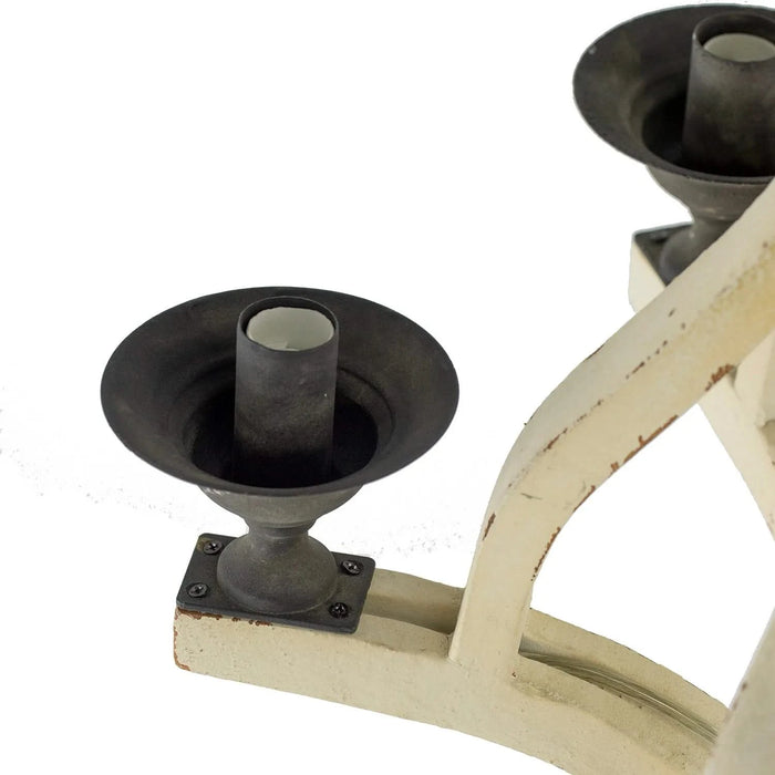 6 - Light Wood Chandelier, Hanging Light Fixture with Adjustable Chain for Kitchen Dining Room Foyer Entryway, Bulb Not Included Default -DTYStore