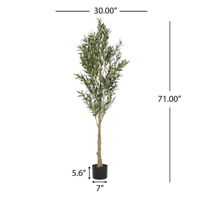 6' Artificial Olive Tree with Pot Default -DTYStore