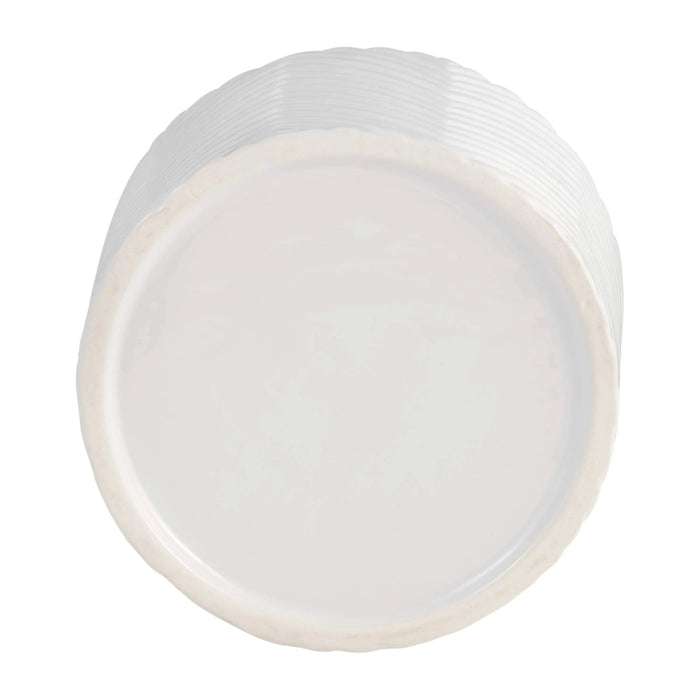 6' CERAMIC CHEVRON PLANTER W/ WOOD STAND, WHITE Default -DTYStore