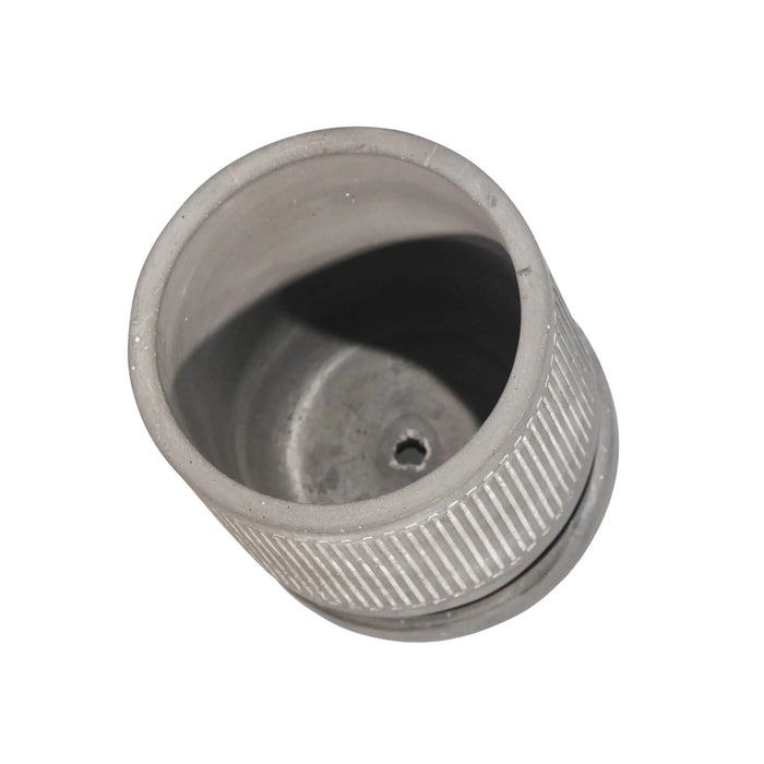 6' LINE PATTERN PLANTER W/ SAUCER, GRAY Default -DTYStore