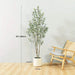 6 ft tall indoor fake olive tree, artificial olive tree, large olive plant with white pot, suitable for home decoration and housewarming gift Default -DTYStore