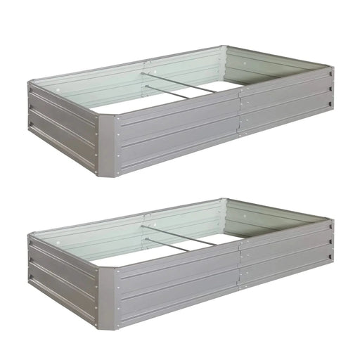 6 x 3 x 1 ft (2 pack) Metal Garden Bed,Outdoor Planter Box Metal Patio Kit Planting Bed for Vegetables Flowers Herb,Grey Default -DTYStore