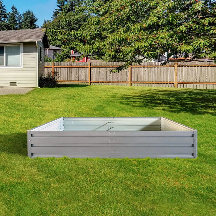 6 x 3 x 1 ft (2 pack) Metal Garden Bed,Outdoor Planter Box Metal Patio Kit Planting Bed for Vegetables Flowers Herb,Grey Default -DTYStore