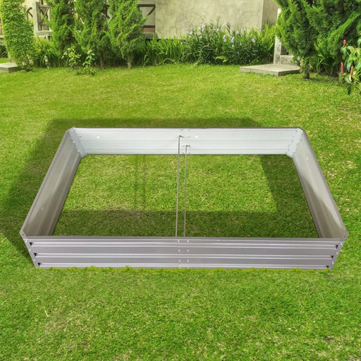 6 x 3 x 1 ft (2 pack) Metal Garden Bed,Outdoor Planter Box Metal Patio Kit Planting Bed for Vegetables Flowers Herb,Grey Default -DTYStore