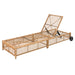 Outdoor Lounge Chair, Patio Chaise Lounge with 5-Position Backrest, Rattan Outdoor Lounge Chair with Cushion and Wheels for Poolside, Backyard, Garden (Natural+Beige) - DTYStore