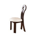 Dining Chairs Set of 2, Key-design Home Chairs, PU Leather Solid Wooden Dining Chairs with White Round Cushion for Kitchen Dining Room-Deep Walnut Brown - DTYStore