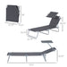 Outsunny Outdoor Lounge Chair, Adjustable Folding Chaise Lounge, Tanning Chair with Sun Shade for Beach, Camping, Hiking, Backyard, Gray - DTYStore