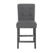 Contemporary Fabric Button Tufted 26 Inch Counter Stools, Set of 2, Charcoal - DTYStore