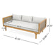 CLAREMONT 3 SEATER DAYBED WITH RATTAN ARMS (LIGHT GREY CUSHION) - DTYStore