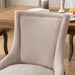 Furniture, Ultra Side Dining Chair, Thickened fabric chairs with neutrally toned solid wood legs, Bronze nail head, Set of 2, Beige and Patterned,SW2207BG - DTYStore