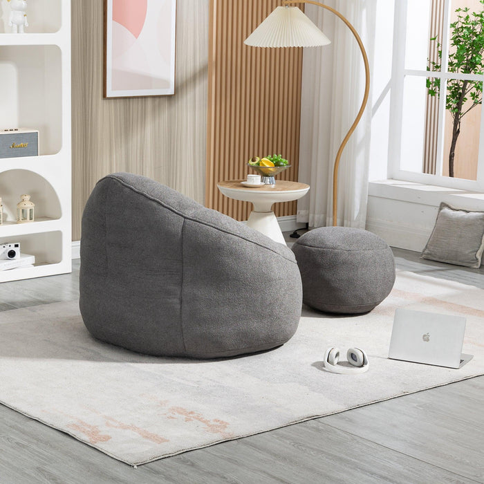 Bedding Bean Bag Sofa Chair High Pressure Foam Bean Bag Chair Adult Material with Padded Foam Padding Compressed Bean Bag With Footrest - DTYStore