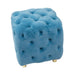 Blue Modern Velvet Upholstered Ottoman, Exquisite Small End Table, Soft Foot Stool,Dressing Makeup Chair, Comfortable Seat for Living Room, Bedroom, Entrance - DTYStore