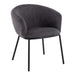 Ashland Contemporary Chair in Black Steel and Charcoal Fabric by LumiSource - DTYStore