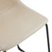 (Set of 2) Vintage Style 24-Inch Armless Industrial Faux Leather Counter Stool with Metal Legs and Footrest for Kitchen Island, Cafe, Pub, Bar Counter, Cream and Black - DTYStore