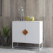 Solid Wood Square Shape Handle 2 Doors Sideboard - DTYStore