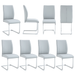 Luxury Simple Arch Chair - Set of 8 Light Gray PU Material High Resilience Dining Chair with Arched Metal Silver Leg.Packed In Two Boxes. - DTYStore