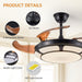Modern Minimalist Invisible Ceiling Fan Light - Retractable Fan With LED Fixtures - For Living Room, Bedroom and Dining room - DTYStore