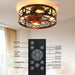 Caged Ceiling Fans with Lights Black, 20 inch Flush Mount Ceiling Fan Light, Farmhouse Small Ceiling Fan with Light Fixture, Reversible Fan for Bedroom(E26 Bulbs Included) - DTYStore