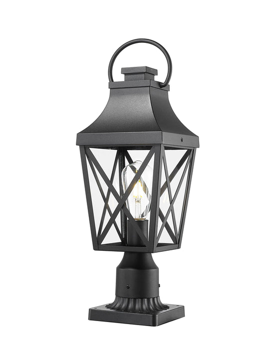 Outdoor Post Light,Lamp Post Light Fixture,Post Lantern with Pier Mount Base,Textured Black,20.3in,Suitable for Gardens, Yards or Entrances (1 pack) - DTYStore
