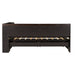 Twin Size L-shaped Bookcases Bed with Power Outlets, USB Charging Ports,Two Drawers,Espresso - DTYStore