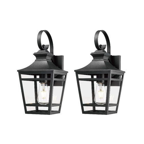 Large Outdoor Wall Lights for House, 16.5inch Exterior Lighting Fixtures Wall Mount Outdoor Porch Lights Waterproof Black Outdoor Sconce Lights with Clear Glass for Patio Hallway Garage (2 pack) - Image 2