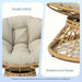 40" Ergonomic Wicker Chair with Cloud Thick Density Fabric Cushion,3-proof Cover,High Capacity Iron Frame,Fluid 360 Degree Swivel for Reading,Living Room, Bedroom,Lounge,Natural Base,2 Colors