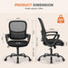 Ergonomic Office Chair Home Desk Mesh Chair with Fixed Armrest Executive Computer Chair with Soft Foam Seat Cushion - DTYStore