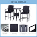 Outsunny Rattan Wicker Bar Set for 3 PCS with Ice Buckets, Patio Furniture with 1 Bar Table and 2 Bar Stools for Poolside, Backyard, Porches - DTYStore