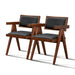 Athena Black Vegan Leather Dining Chair (Set Of 2) - DTYStore