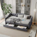 Upholstered Daybed with Storage Drawers, Wood Daybed Twin Size, No Box Spring Needed, Grey - DTYStore
