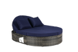 Outdoor Patio Round Daybed, Sun Bed with Adjustable Backrests and Foldable Cup Trays, Reclining Outdoor Lounger Wicker Rattan Patio Daybed with Cushions and Pillows for Backyard Poolside - DTYStore
