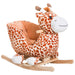 Kids Plush Rocking Horse Giraffe Style Themed Ride-On Chair Toy With Sound Brown - DTYStore