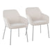 Daniella Contemporary Dining Chair in Chrome Metal and Cream Fabric by LumiSource - Set of 2 - DTYStore