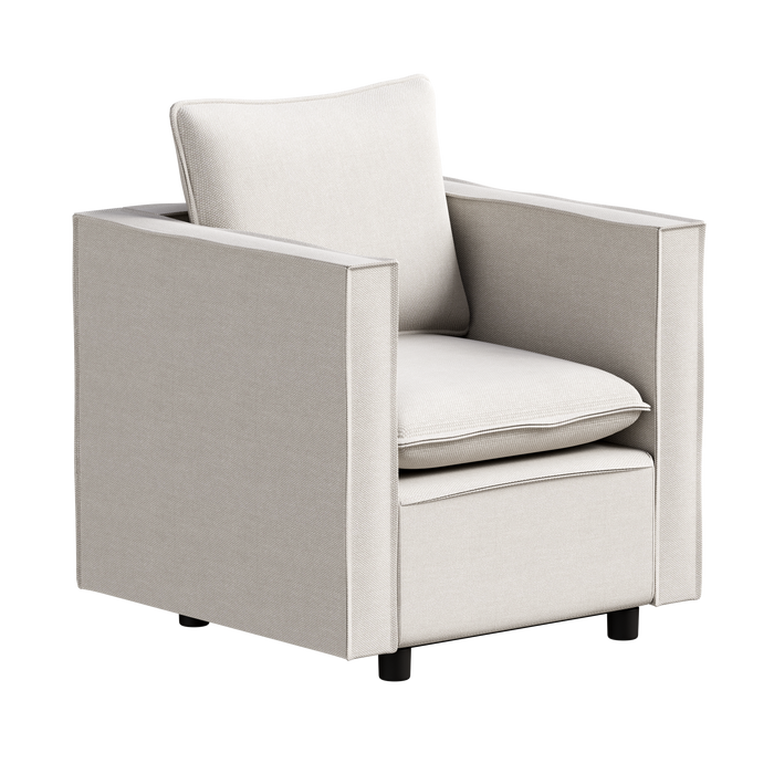 Decorative chairs, comfortable single sofa chairs in beige, soft and breathable seat cushions, soft cushioned armchairs, modern and comfortable sofa chairs in bedrooms/corners/reading rooms