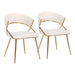 Jie Glam Dining Chair in Gold Steel and Cream Velvet by LumiSource - Set of 2 - DTYStore
