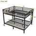 Metal Queen over Queen Bunk Bed for Teens and Adults,Space-Saving/Noise Reduced/No Box Spring Needed, Black - DTYStore