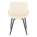 Fabrico Mid-Century Modern Accent/Dining Chair in Black Metal and Cream Faux Leather by LumiSource - Set of 2 - DTYStore