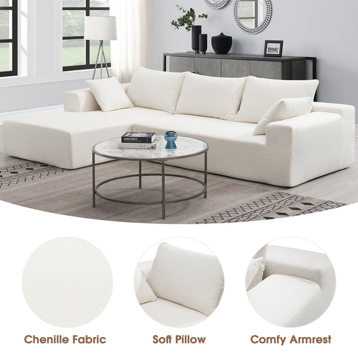 Modular Sectional Living Room Sofa Set, Modern Minimalist Style Upholstered Couch,2 PC Free Combination - DTYStore