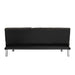 Sofa Bed with Armrest two holders WOOD FRAME, STAINLESS LEG, FUTON BROWN PVC,DARK BROWN - DTYStore