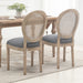 French-Style Upholstered Dining Chair Set, Armless Accent Side Chairs with Rattan Backrest and Linen-Touch Upholstery, Set of 2, Gray - DTYStore