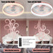 Ceiling Fans with Lights Dimmable LED Embedded installation of thin modern ceiling fans(Pink) - DTYStore