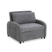 3-in-1 Convertible Sleeper Sofa Bed with Pillow & Pocket, Loveseat Sleeper Chair in Soft Cotton Linen, for Living Room, Bedroom, Study, Apartment, Gray - DTYStore