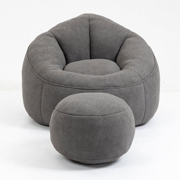 Bedding Bean Bag Sofa Chair High Pressure Foam Bean Bag Chair Adult Material with Padded Foam Padding Compressed Bean Bag With Footrest - DTYStore