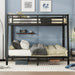 Metal Full XL over Queen Bunk Bed for Teens and Adults,Space-Saving/Noise Reduced/No Box Spring Needed,Black - DTYStore