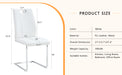 White PU Dining Chair Set.Uniquely designed white dining chairs. PU material, paired with silver metal chair legs. Suitable for offices, restaurants, kitchens, conference rooms, etc.(Set of 4) - DTYStore
