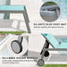 Outdoor Patio Chaise Lounge Set of 3, Aluminum Pool Lounge Chairs with and Wheels, Textilene Padded Adjustable Recliner All Weather for Poolside, Beach, Yard, Balcony (Lake Blue) - DTYStore