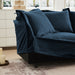 Upholstered Slipcovered Armchair with Ottoman, Deep Seat Armchair W/ Wide Ottoman for Living Room, Armchair Sets with Large Soft Pillows(Set of 2),Chenille Fabric,Blue - DTYStore